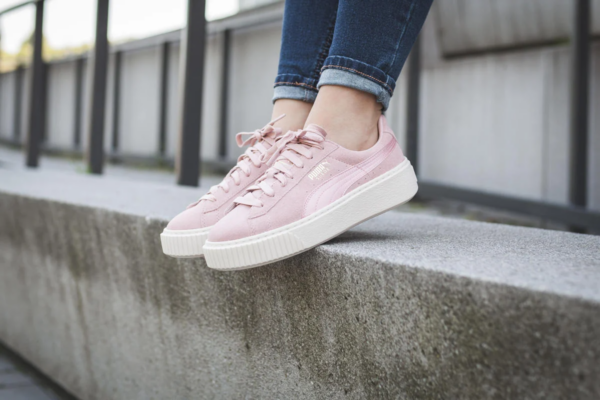 Giày Puma Suede Platform Satin 'Silver Pink' 365828-03 - Ảnh 2