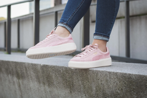 Giày Puma Suede Platform Satin 'Silver Pink' 365828-03 - Ảnh 3