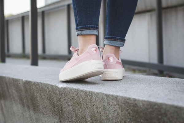 Giày Puma Suede Platform Satin 'Silver Pink' 365828-03 - Ảnh 4
