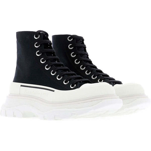 Giày Alexander McQueen Wmns Tread Slick Boots 'Black White' 611706-W4L32-1070 - Ảnh 4