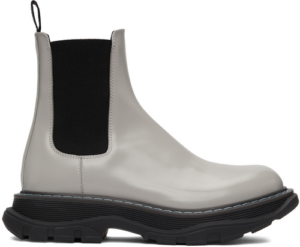 Giày Alexander McQueen Grey Contrast Stitch Tread Chelseaoots 662669WHZ8G1430