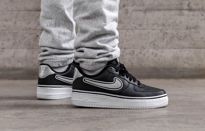 Giày Nike Air Force 1 Low Sport NBA Black White AJ7748-001 - Ảnh 3