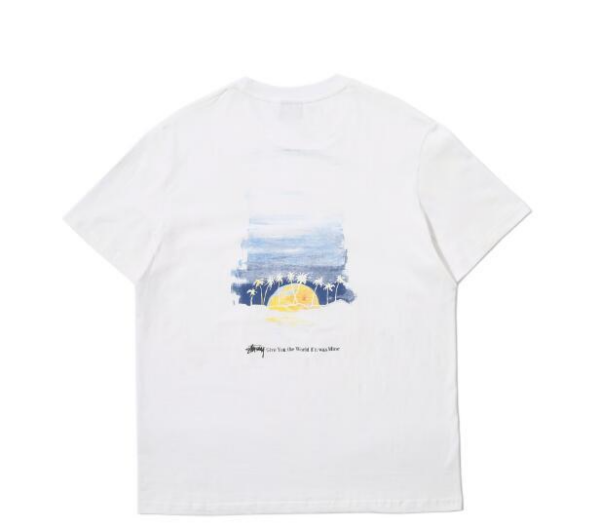 Áo Stussy Horizon "Sunset" Tee 'White' - Ảnh 2