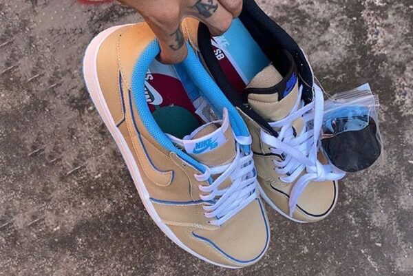 Giày Nike Air Jordan 1 Low SB QS Lance Mountain 'Desert Ore' CJ7891-200 - Ảnh 4