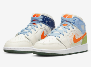 Giay Nike Air Jordan 1 Mid Stitch 'White Green Black' DX2462-100