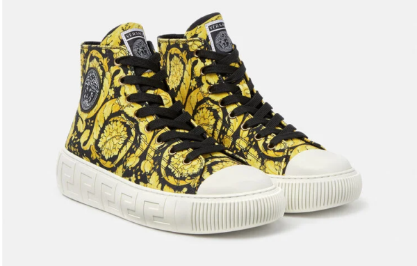 Giày Versace Greca Barocco Print High Top Trainers DST643D-DTE4G-5W08V - Ảnh 3