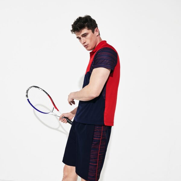 Áo Lacoste Polo Tennis Pique Red Navy DH8488-51-GLY - Ảnh 3