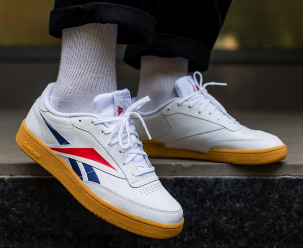 Giày Reebok Club C 85 MU  'White Scarlett Red Collegiate Navy' EG6426 - Ảnh 2