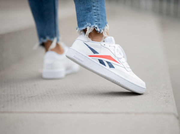 Giày Reebok Club C 85 MU  'White Scarlett Red Navy' EH0640 - Ảnh 6
