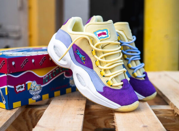 Giày Reebok BBC Ice Cream x Question Low Yellow Lilac Glow G55351 - Ảnh 5