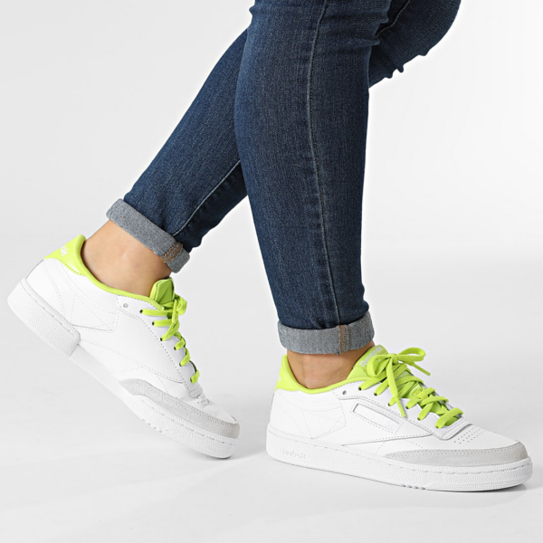 Giày Reebok Club C 85 White Acid Yellow GW5439 - Ảnh 2