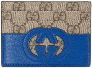 Vi Gucci Card Case Interlocking G 'Beige Blue' ‎701425-K9GSG-9972