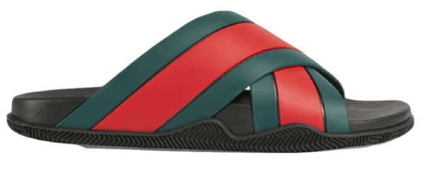 Dep Gucci Men's Rubber Slide Sandal With Web 'Black' ‎630326-J8700-8460