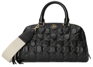 Tui Gucci GG Matelasse Leather Top Handle Bag 'Black' 702242-UM8HG-1046