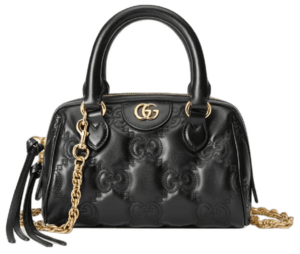Tui Gucci GG Matelasse Leather Top Handle Bag 'Black' ‎702251-UM8HG-1046