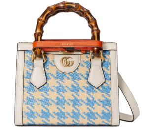 Tui Gucci Diana Mini Houndstooth Tote 'Blue' ‎702732-UZPAT-8190