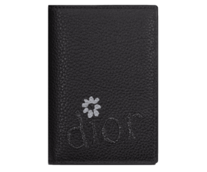 Vi Dior By Erl Bi-Fold Card Holder 'Black Grained' 2ESCH138SER-H03E