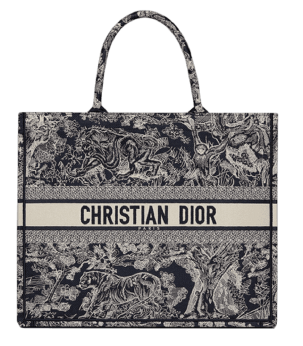 Tui Dior Book Tote Large 'Blue Toile Reverse Embroidery' M1286ZRGO-M928