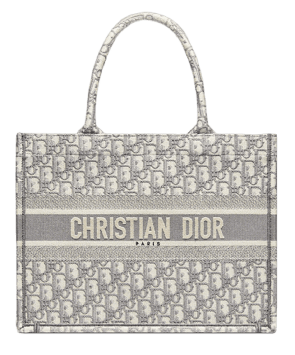 Tui Dior Book Tote Medium 'Gray Embroidery' M1296ZRIW-M932