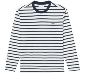 Ao Lacoste Long Sleeve Solid Stripe T-Shirt 'White Blue' TH018E-53G-166