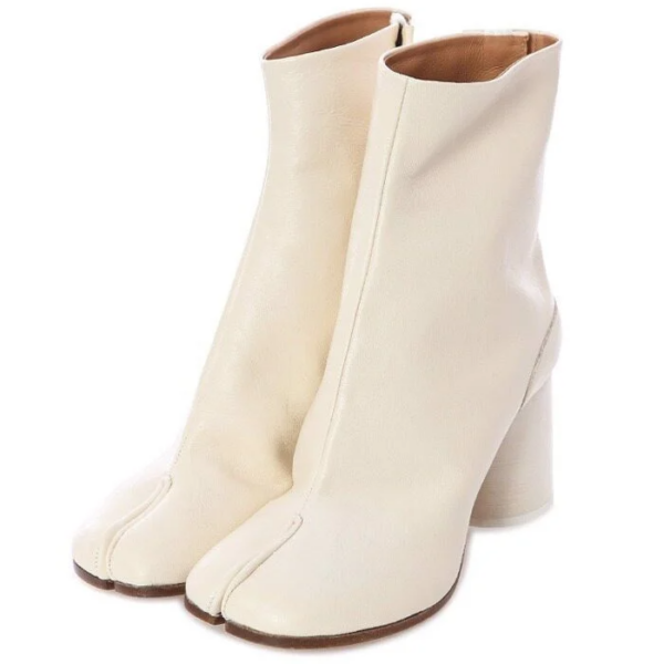 Giày Maison Margiela Tabi Vintage Leather Boot 'Ivory' S58WU0260P3753T1003 - Ảnh 2