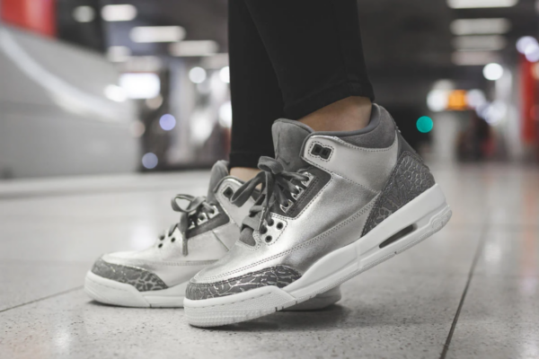 Giày Nike Air Jordan 3 Retro Premium HC GG 'Chrome' AA1243-020 - Ảnh 4