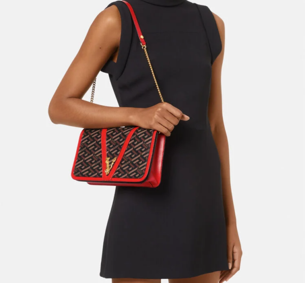 Túi Versace La Greca Signature Shoulder Red Brown 1003371-1A01444-5B35V - Ảnh 2