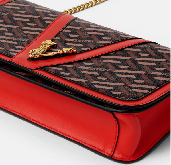 Túi Versace La Greca Signature Shoulder Red Brown 1003371-1A01444-5B35V - Ảnh 3
