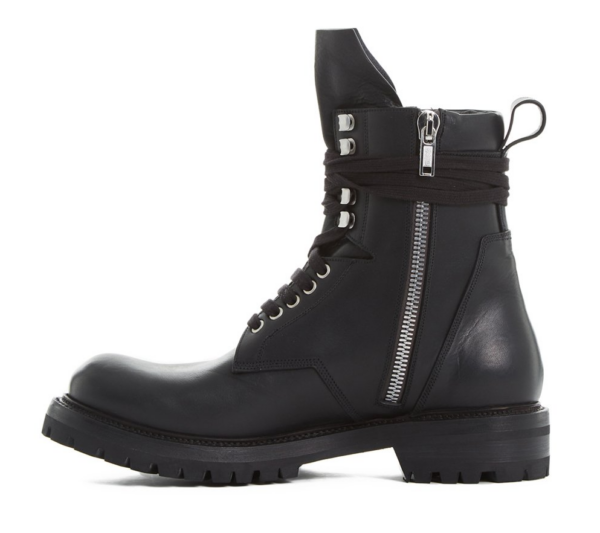 Giày Rick Owens Stivali In Pelle Nera RU02A5862LNP-09 - Ảnh 2