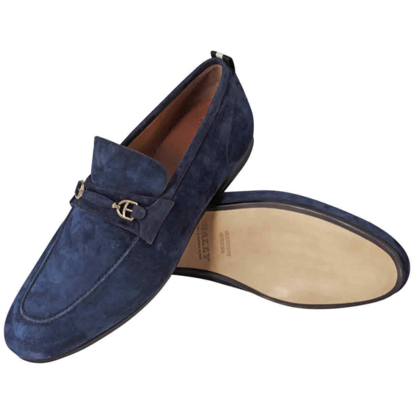 Giày Bally Plintor Bit Suede Loafer 'Ink' 6223008 - Ảnh 2