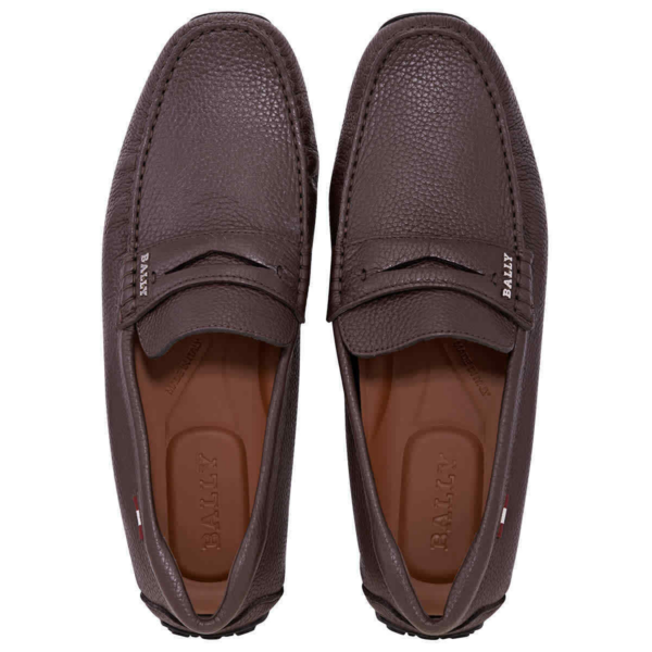 Giày Bally Pavel Leather Penny Loafers 'Brown' 6234455 - Ảnh 3