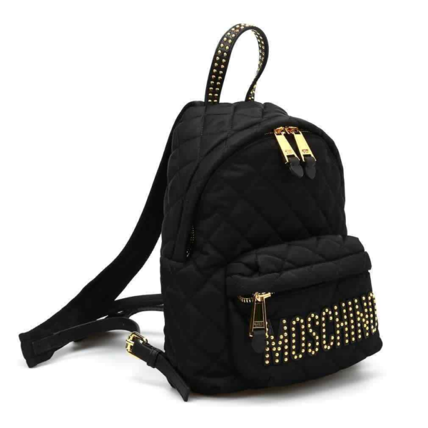 Balo Moschino Quilted Logo Stud Backpack 'Black' B761182032555 - Ảnh 2
