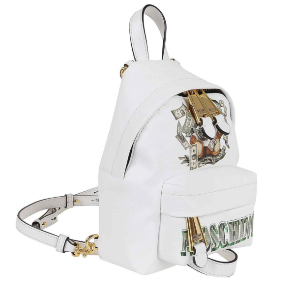 Balo Moschino Dollar Teddy Bear 'White' A-7637-8210-3001 - Ảnh 2