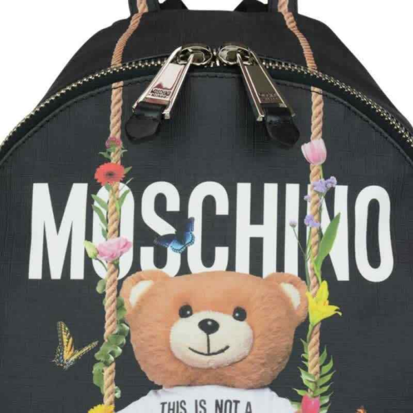 Balo Moschino Teddy Bear Faux 'Black' A-7636-8210-2555 - Ảnh 3