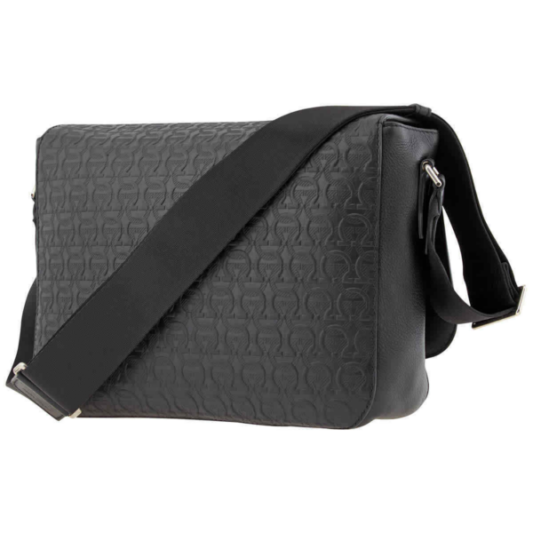 Túi Salvatore Ferragamo Gancini Messenger 'Black' 24A441-725981 - Ảnh 3