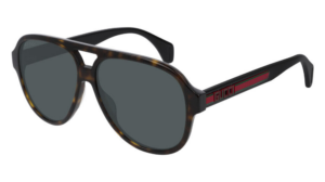 Alternative view of Kính Gucci Grey Green Aviator 'Havana' GG0463S-003-58