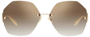 Kính Alexander McQueen Brown Ladies 'Gold' AM0178S-003-64