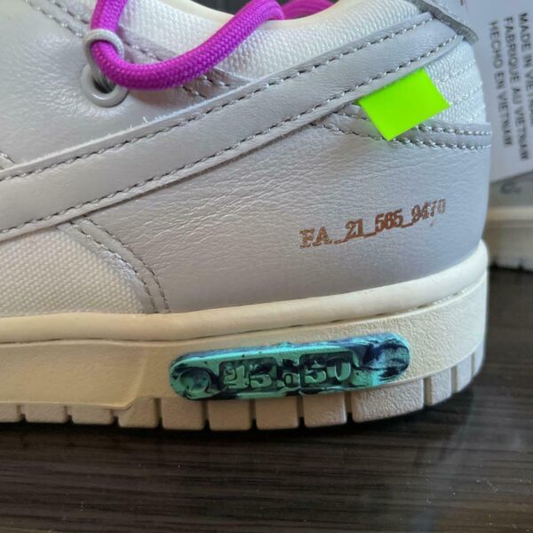 Giày Nike Off-White x Dunk Low 'Lot 45 Of 50' DM1602-101 - Ảnh 7