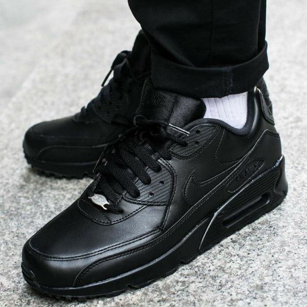 Giày Nike Air Max 90 Leather 'Black' 302519-001 - Ảnh 6