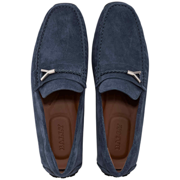 Giày Bally Pieret Slip On Loafers 'Blue' 6231339 - Ảnh 3