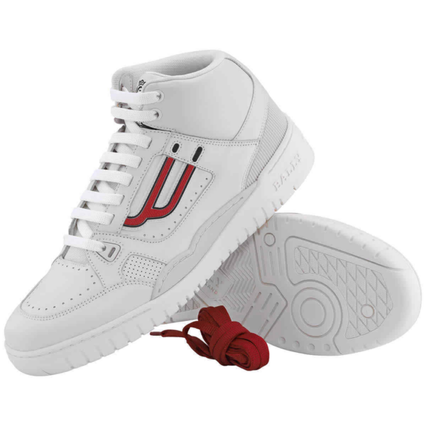 Giày Bally Kuba Champion King Leather High-Top 'White' 6228501 - Ảnh 2