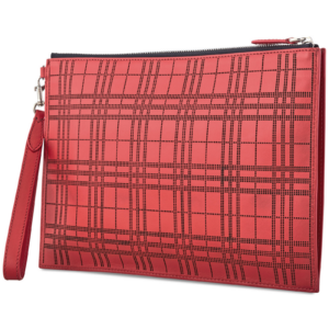 Alternative view of Ví Burberry Peforated Check Leather Zip Pouch 'Rust' 8005957