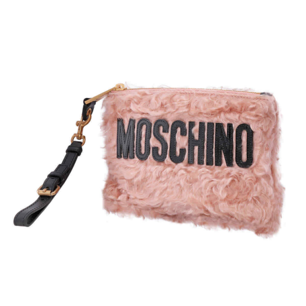 Túi Moschino Pink Fur Logo Clutch Bag 'Pink' A843582132147 - Ảnh 5