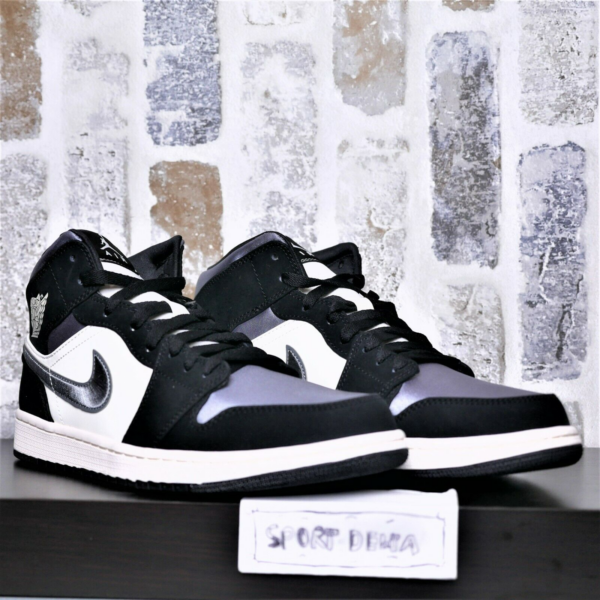Giày Nike Air Jordan 1 Mid Satin 'Grey Toe' 852542-011 - Ảnh 5