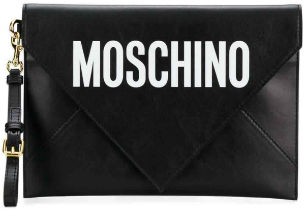 Túi Moschino Ladies Black Leather Envelope 'Black' A841480011555