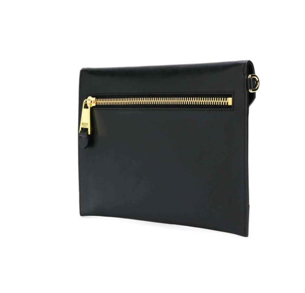 Túi Moschino Ladies Black Leather Envelope 'Black' A841480011555 - Ảnh 2