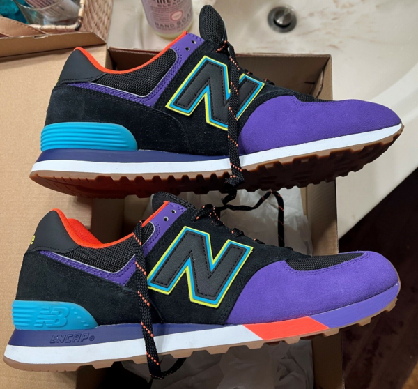 Giày New Balance 574 Classic 'Black Blue' ML574PT2 - Ảnh 3
