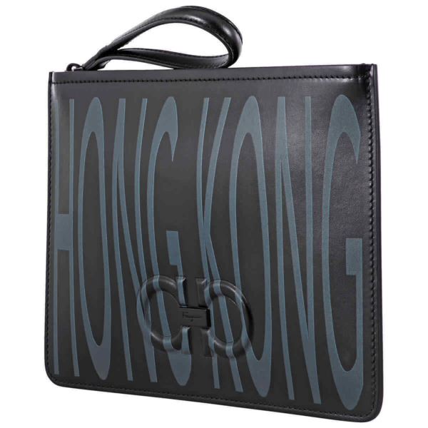 Ví Salvatore Ferragamo Hong Kong Logo Print Gancini 'Black' 24A273-714755 - Ảnh 5