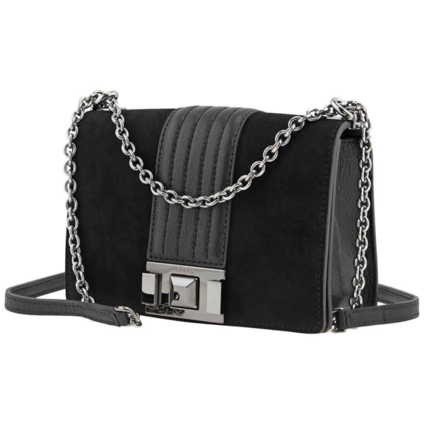 Túi Furla Mimi Mini Suede And Leather Crossbody 'Nero' 1033426 - Ảnh 5