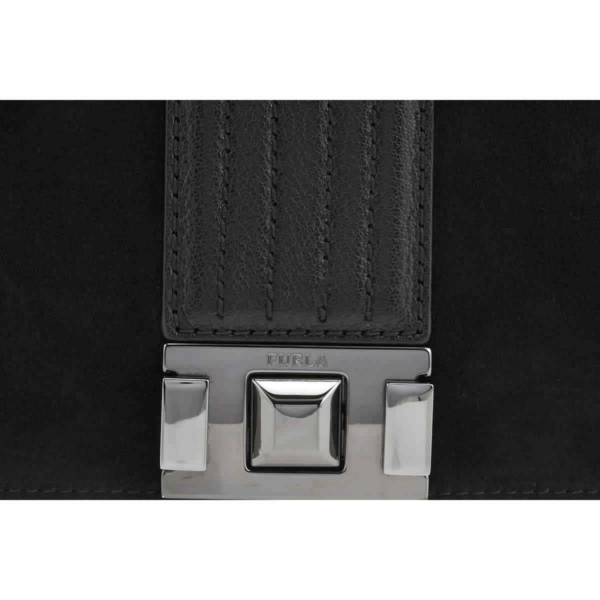 Túi Furla Mimi Mini Suede And Leather Crossbody 'Nero' 1033426 - Ảnh 3